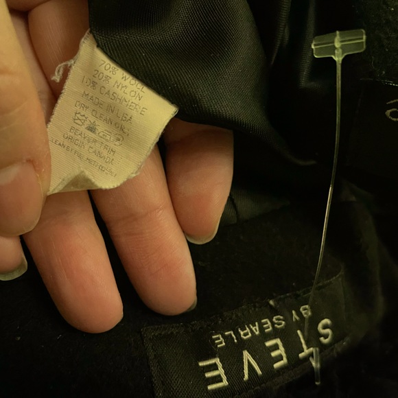 Steve by Searly Vintage Wool Beaver Fur Buttons Mock Flare winter rave Formal - Picture 9 of 10